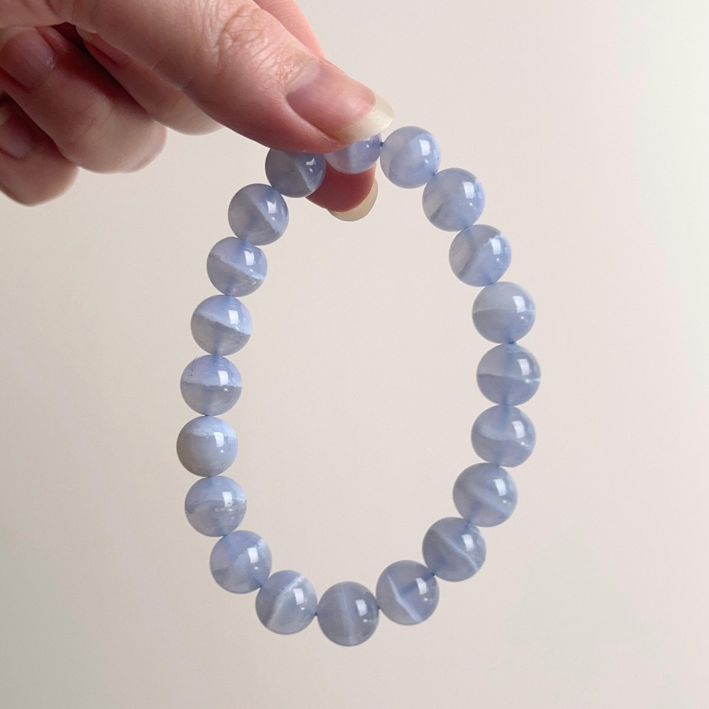 Blue Chalcedony Bracelet | Blue Lace Agate Crystal Stretch Bracelet