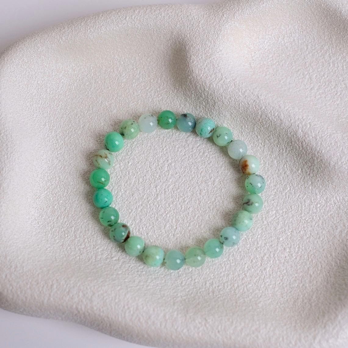 Chrysoprase Bracelet | Green Chrysoprase Crystal Stretch Bracelet