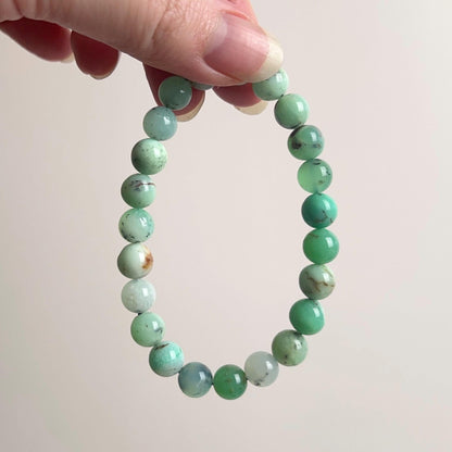 Chrysoprase Bracelet | Green Chrysoprase Crystal Stretch Bracelet