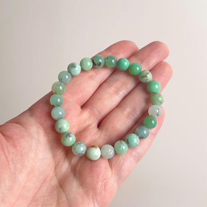 Chrysoprase Bracelet | Green Chrysoprase Crystal Stretch Bracelet