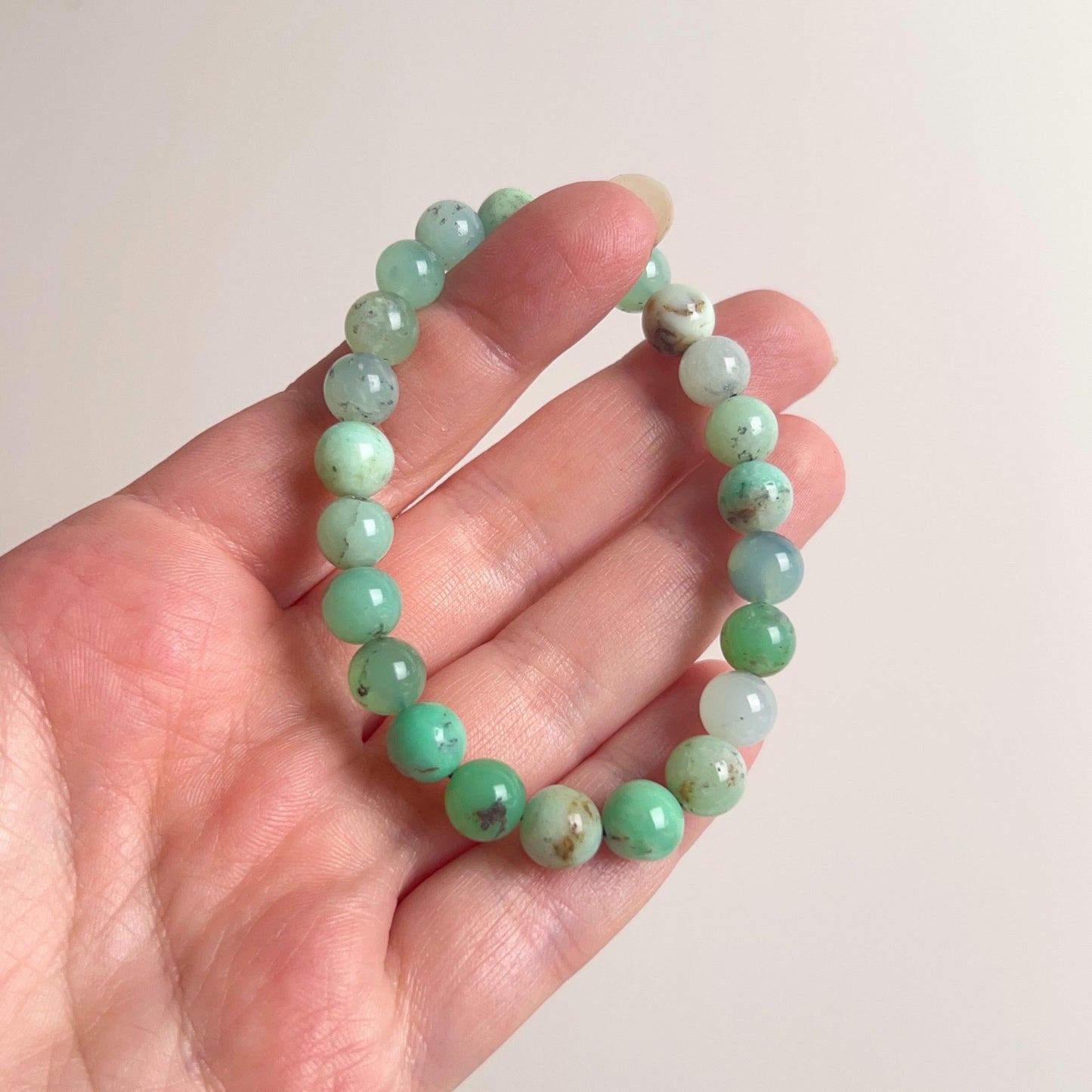 Chrysoprase Bracelet | Green Chrysoprase Crystal Stretch Bracelet