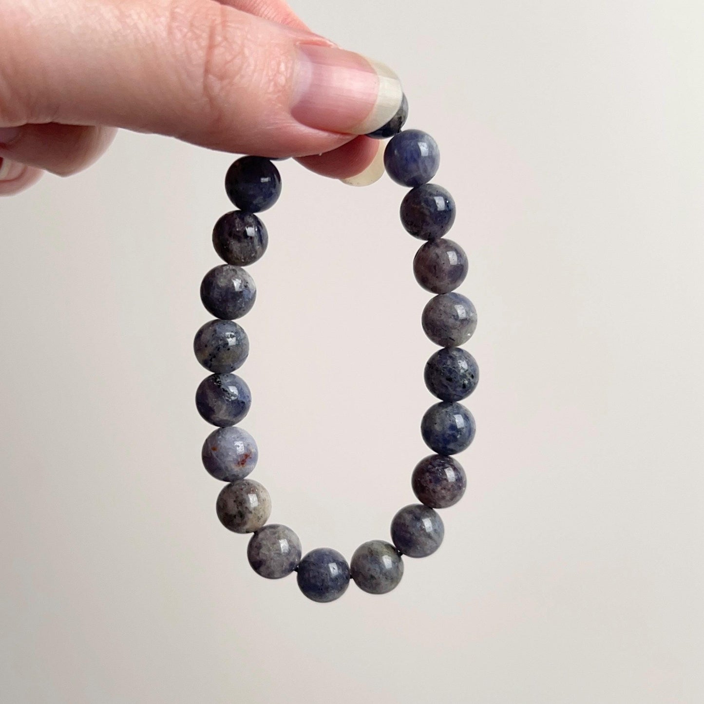 Iolite Bracelet | Cordierite Crystal Stretch Bracelet