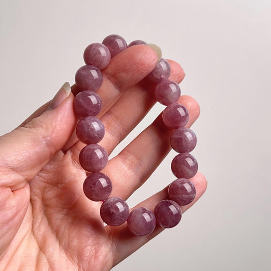 Purple Star Rose Quartz Bracelet | Lavender Rose Quartz Crystal Stretch Bracelet