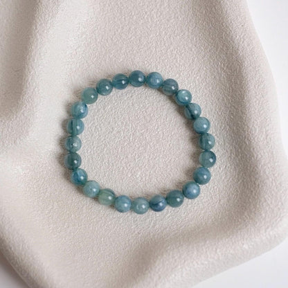 Aqua Kyanite Bracelet | Kyanite Crystal Stretch Bracelet