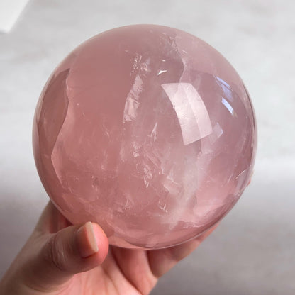 Large Star Rose Quartz Sphere | Pink Rose Quartz Crystal Sphere