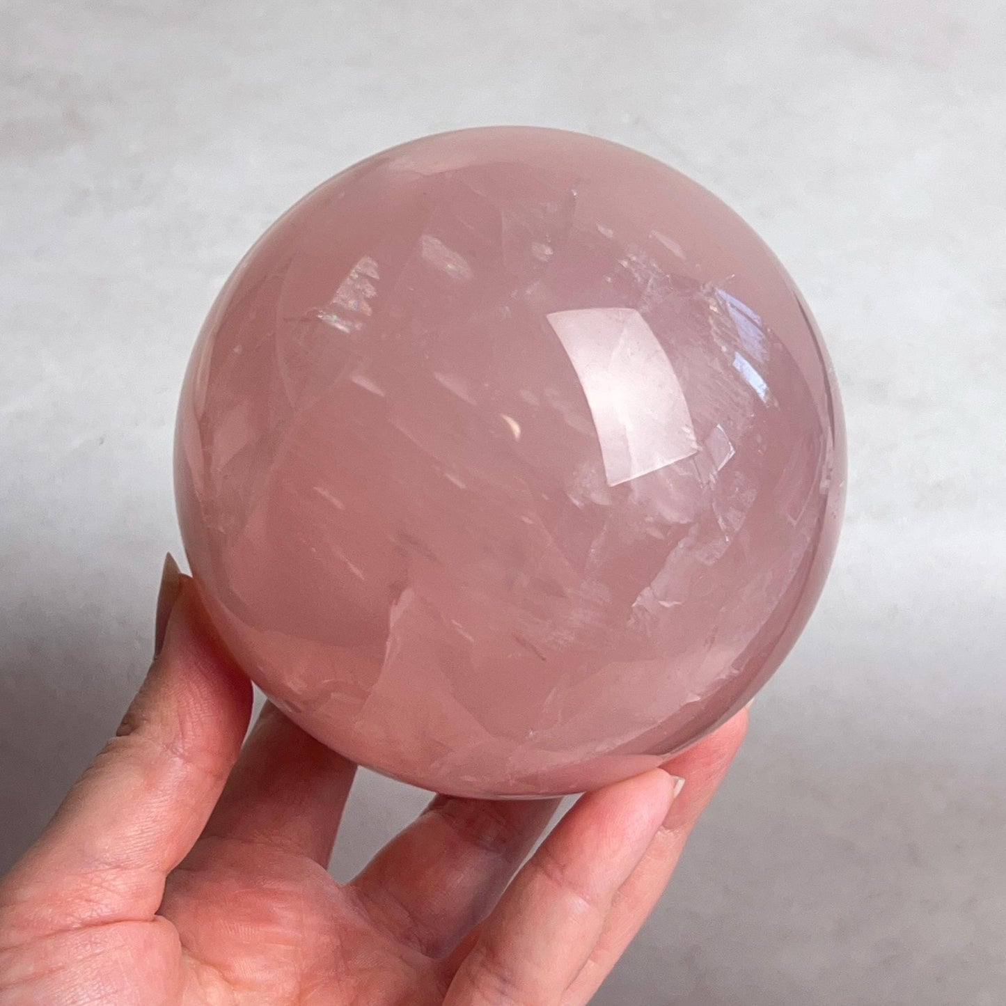 Large Star Rose Quartz Sphere | Pink Rose Quartz Crystal Sphere