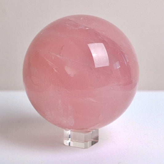 Large Star Rose Quartz Sphere | Pink Rose Quartz Crystal Sphere