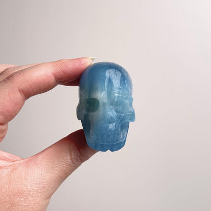 Rare Aquamarine Skull | Blue Aquamarine Crystal Skull