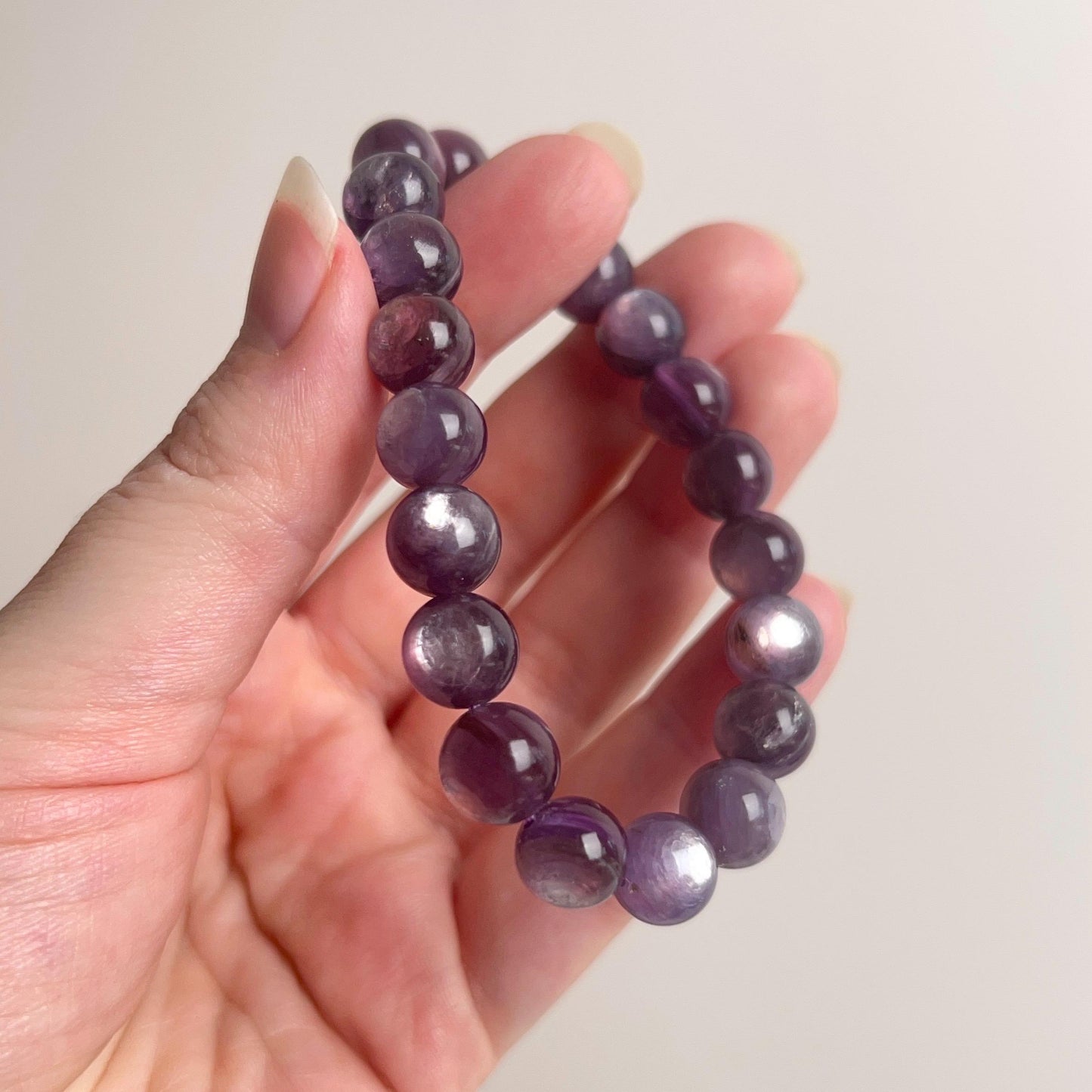 Gem Lepidolite Bracelet | High Quality Gem Lepidolite Stretch Bracelet