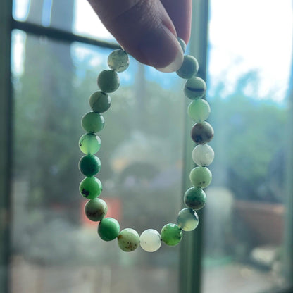 Chrysoprase Bracelet | Green Chrysoprase Crystal Stretch Bracelet