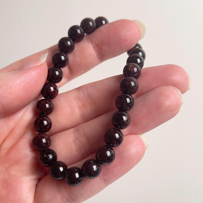 Garnet Bracelet | Almandine Garnet Crystal Stretch Bracelet