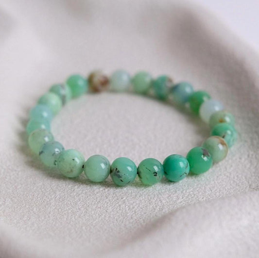 Chrysoprase Bracelet | Green Chrysoprase Crystal Stretch Bracelet