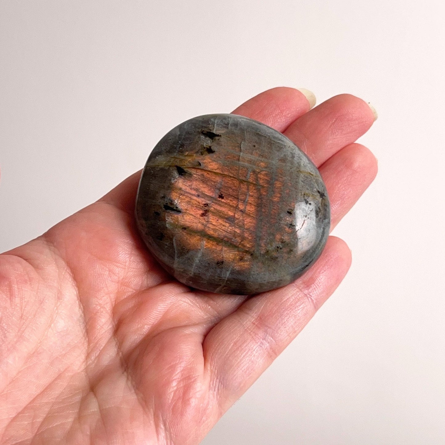 Sunset Labradorite Palm | Pink & Orange Labradorite Crystal Palm