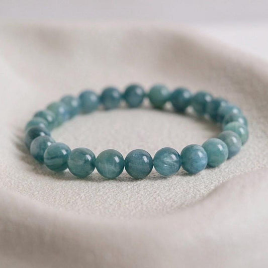 Aqua Kyanite Bracelet | Kyanite Crystal Stretch Bracelet