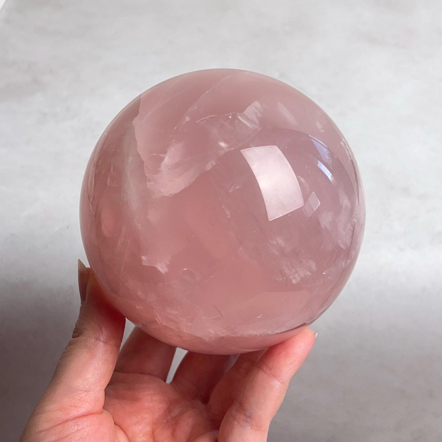 Large Star Rose Quartz Sphere | Pink Rose Quartz Crystal Sphere