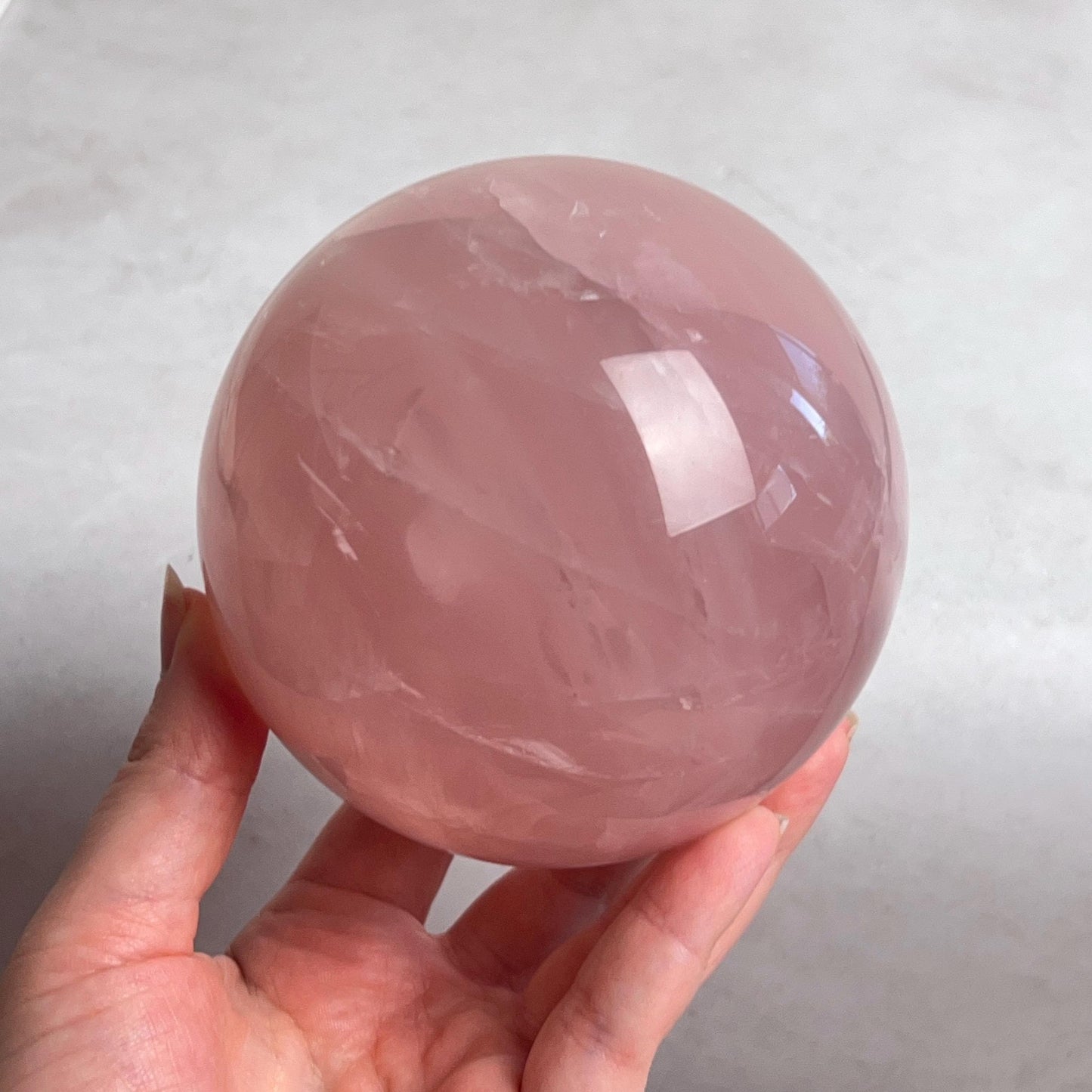 Large Star Rose Quartz Sphere | Pink Rose Quartz Crystal Sphere