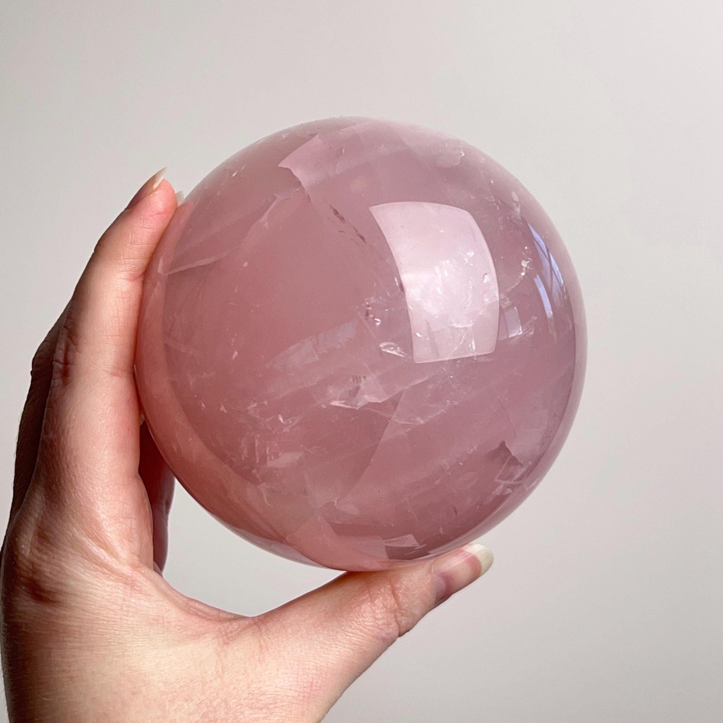 Large Star Rose Quartz Sphere | Pink Rose Quartz Crystal Sphere