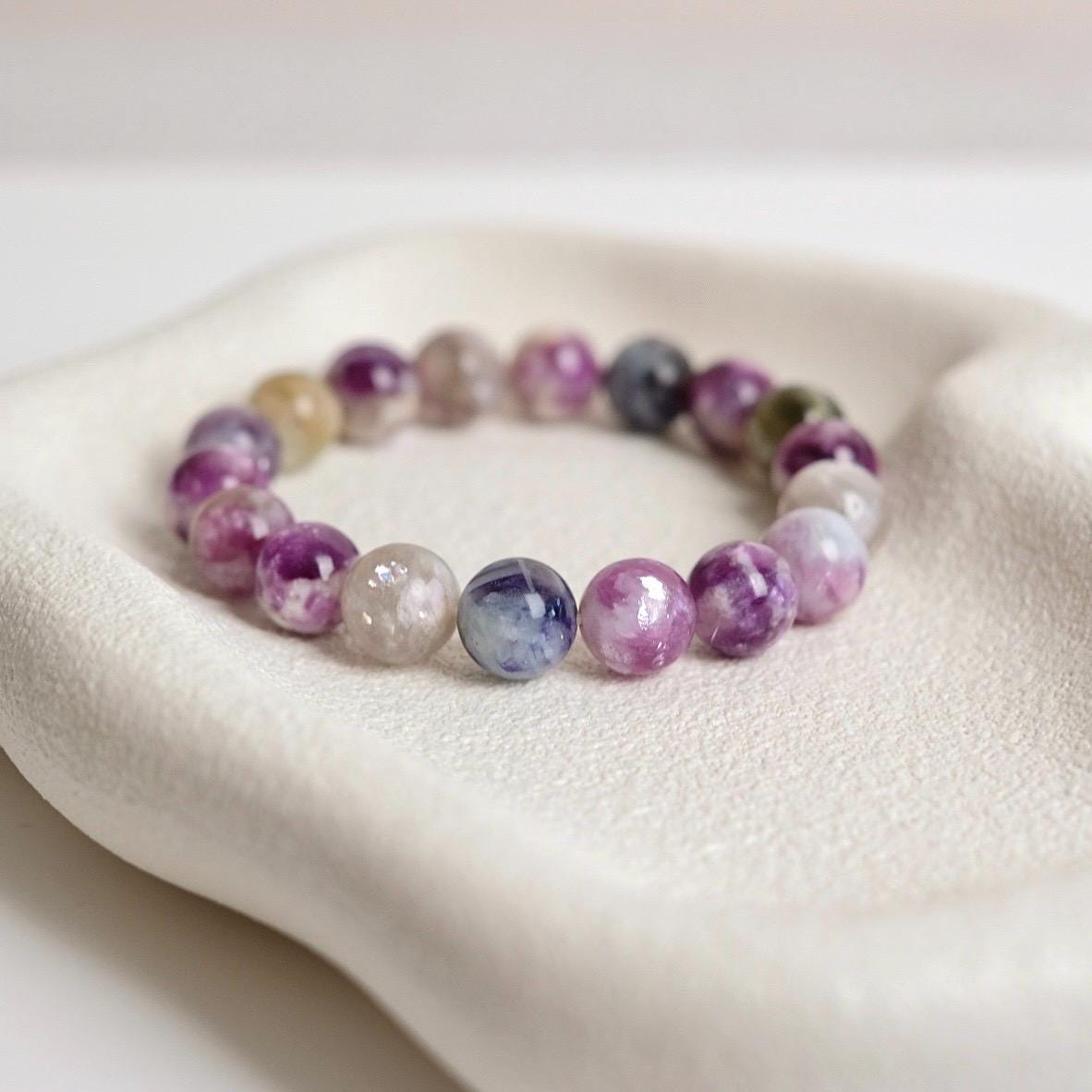 Gem Mica Bracelet | Lepidolite, Muscovite Stretch Bracelet