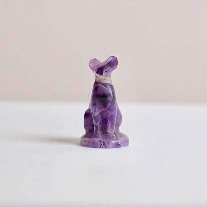 Dream Amethyst Cat Carving | Chevron Amethyst Crystal Sphynx Cat Figure