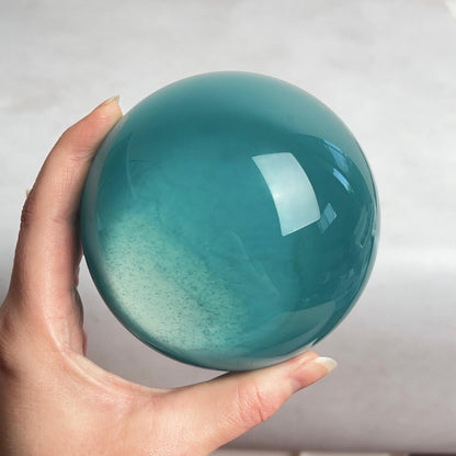 XL Cats Eye Sphere | Aqua Cats Eye Glass Crystal Sphere