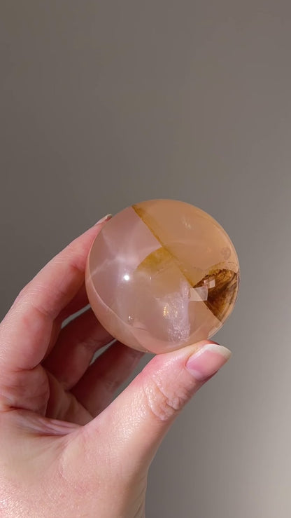Star Rose Quartz + Golden Healer Sphere | Golden Healer Quartz