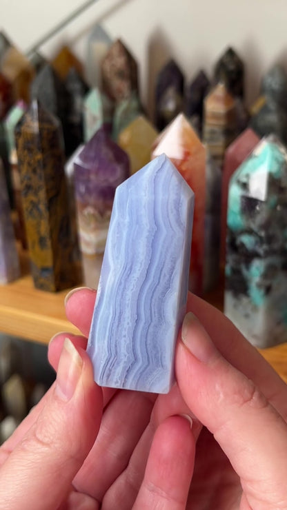Blue Lace Agate Point | Blue Lace Agate Crystal Tower