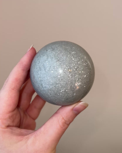 Silver Aventurine Sphere | Sage Mica Crystal Sphere