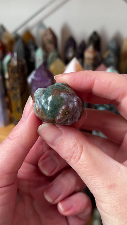 Purple Moss Agate Teapot | Moss Agate Crystal Carving