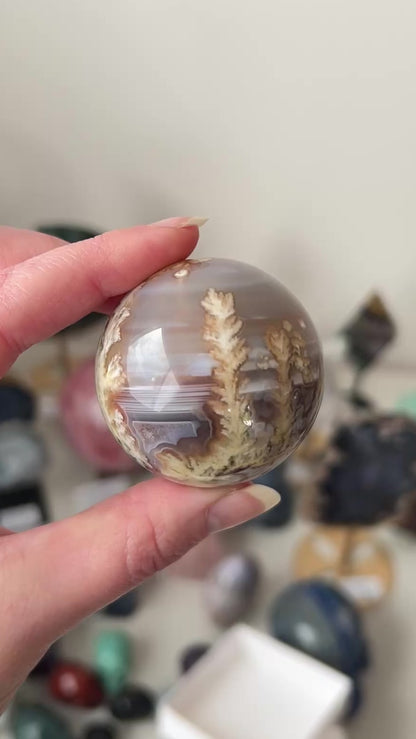 Swazi Agate Sphere | Mozambique Moss Agate Crystal Sphere