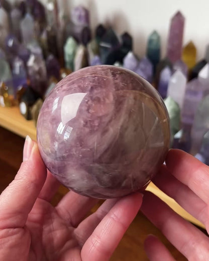 Purple Rose Quartz Sphere | Lavender Rose Quartz Crystal Sphere