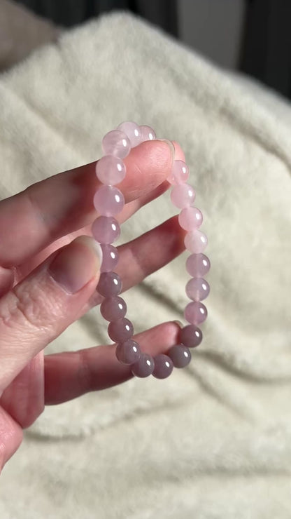 Ombre Rose Quartz Bracelet | Crystal Stretch Bracelet