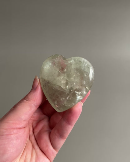 Prasiolite Heart | Prasiolite Green Amethyst Crystal Heart