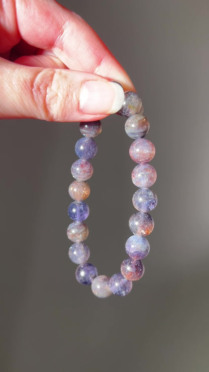 Bloodshot Iolite Bracelet | Gem Iolite Crystal Bracelet
