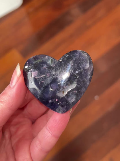 Iolite w. Sunstone Heart | Gem Iolite Crystal Heart