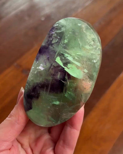 Rainbow Fluorite Crystal | Giant Fluorite Palm Stone