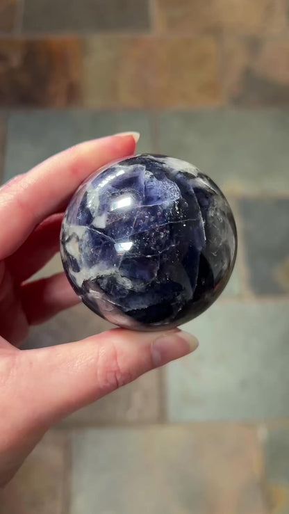 Blood Iolite Sphere | Sunstone Iolite Crystal Sphere