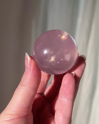 Girasol Rose Quartz Sphere | Mozambique Rose Quartz Crystal Sphere