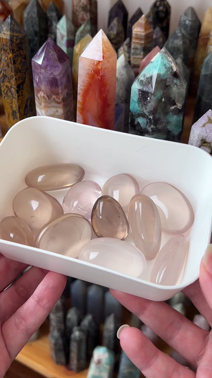 Champagne Rose Quartz | Star Rose Crystal Pocket Stones
