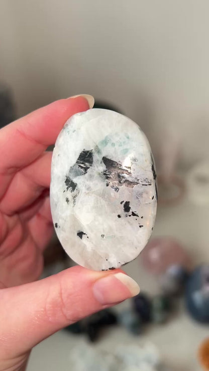 Moonstone & Aquamarine Palm | Moonstone Crystal Palm