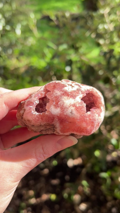 Raspberry Pink Amethyst Geode | Polished Pink Amethyst Crystal Specimen 7