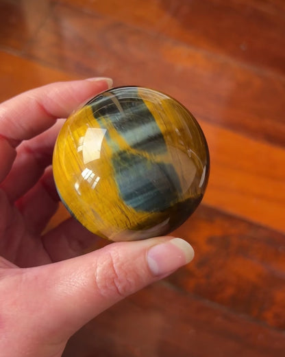 Blue Tiger Eye Sphere | Hawks Eye Crystal Sphere