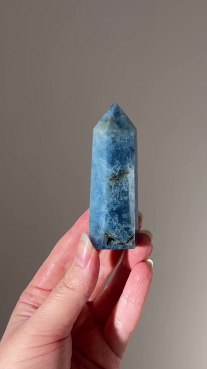 Shimmery Blue Aquamarine Point | Aquamarine Crystal Tower