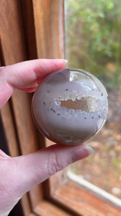 Druzy Agate Geode Sphere | Agate Crystal Sphere