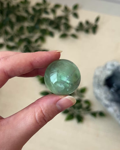 Gemmy Fluorite Sphere | Green Fluorite Crystal Sphere