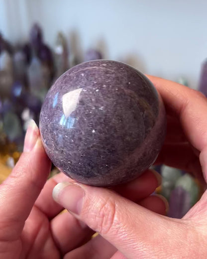 Lepidolite Sphere | Purple Lepidolite Crystal Sphere