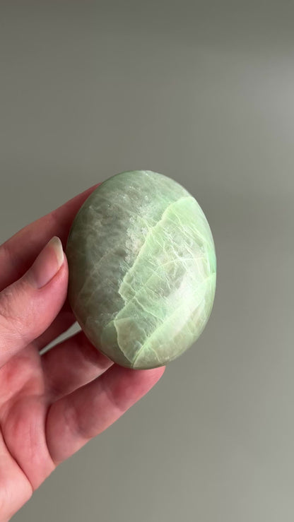 Garnierite Palm | Green Moonstone Crystal Palm Stone