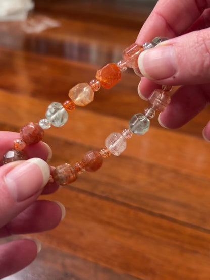 Rare Arusha Sunstone Bracelet | Beryl + Sunstone Crystal Bracelet