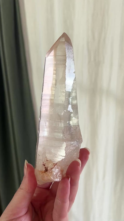 XL Scarlet Temple Lemurian Quartz Point | Pink Lemurian Seed Crystal
