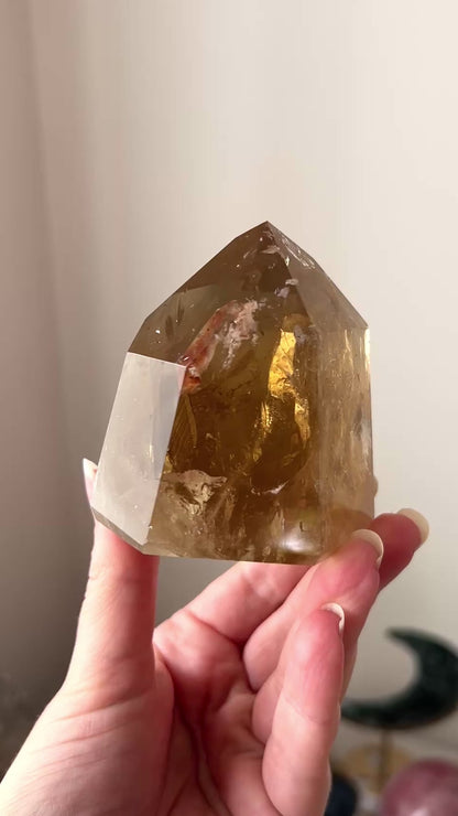 Natural Brazilian Citrine Tower | Honey Citrine Crystal Point