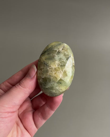 Prehnite Palm | Prehnite & Epidote Crystal Palm